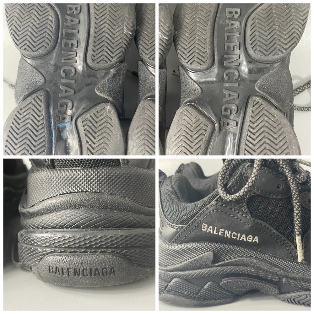 Balenciaga Triple S Kid's Black Polyurethane Wedge Trainer Sneakers, 29 - Picture 14 of 14